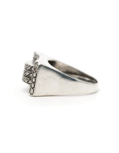 Bague Art Déco en argent sertie de marcassites - - 3