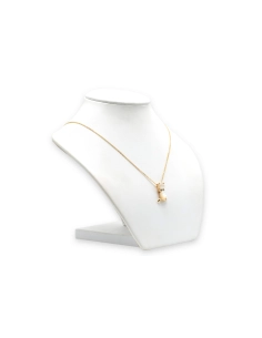 Pendentif contemporain en or jaune 14 carats serti de nacre et de diamants "taille" brillant (+-0.01ct) - 4
