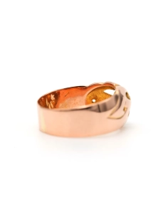 Bague Art Déco en or jaune 18 carats sertie d'un diamant "taille" rose - 5