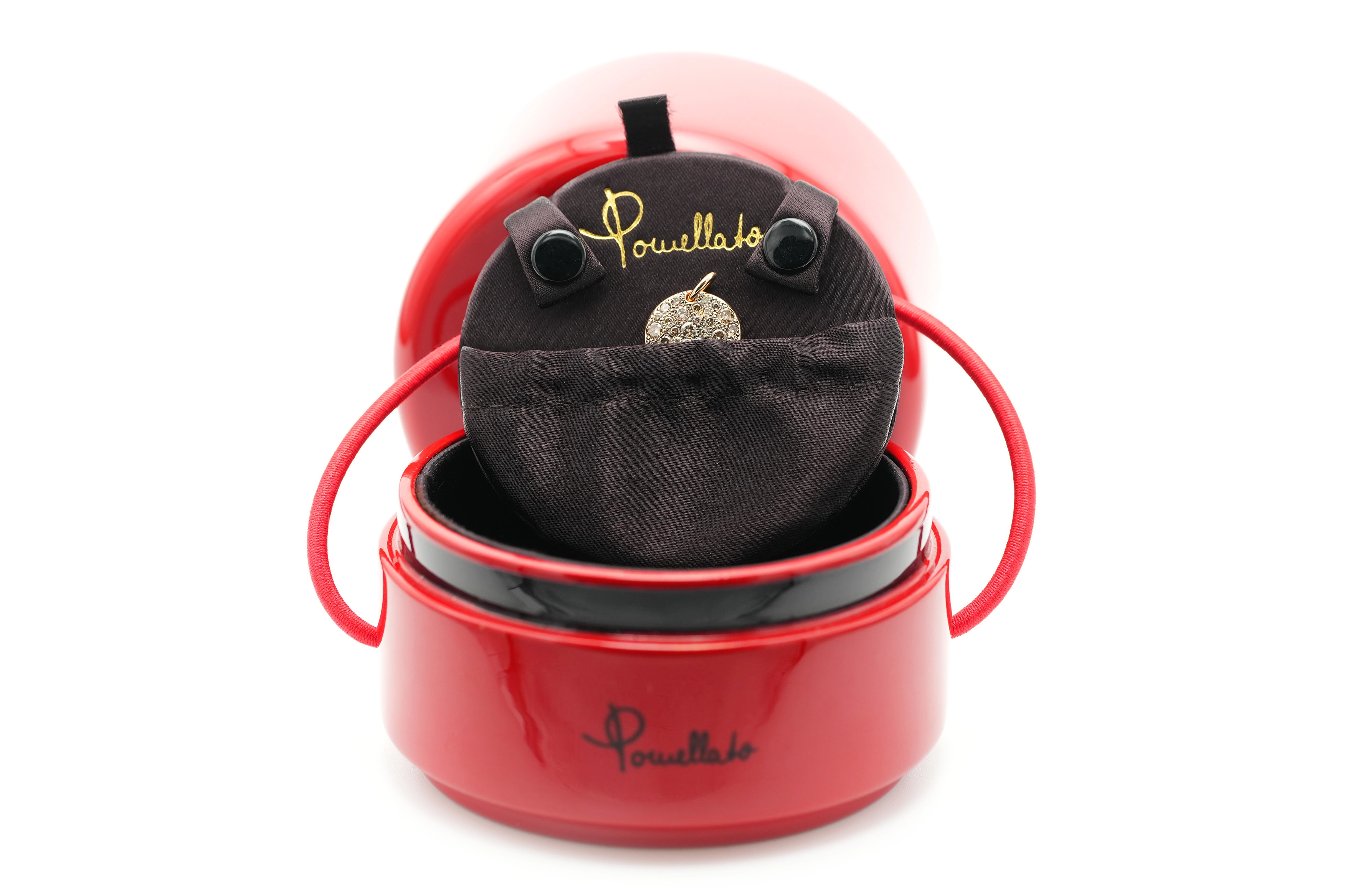 Pendentif "Pomellato" contemporain en or rose 18 carats serti de 36 diamants "cognac" (+-0.67ct) - 5
