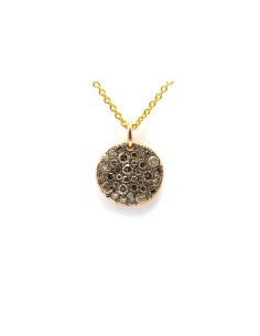 Pendentif "Pomellato" contemporain en or rose 18 carats serti de 36 diamants "cognac" (+-0.67ct) - 1