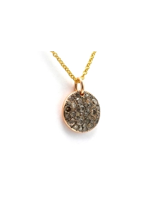 Pendentif "Pomellato" contemporain en or rose 18 carats serti de 36 diamants "cognac" (+-0.67ct) - 3