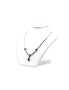 Collier Années 70 en or blanc 18 carats, saphirs et diamants "taille" brillant (+-1.52ct) - 3