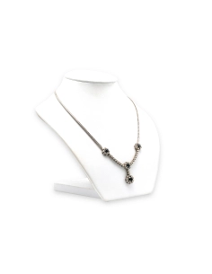 Collier Années 70 en or blanc 18 carats, saphirs et diamants "taille" brillant (+-1.52ct) - 4