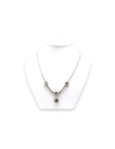 Collier Années 70 en or blanc 18 carats, saphirs et diamants "taille" brillant (+-1.52ct) - 5