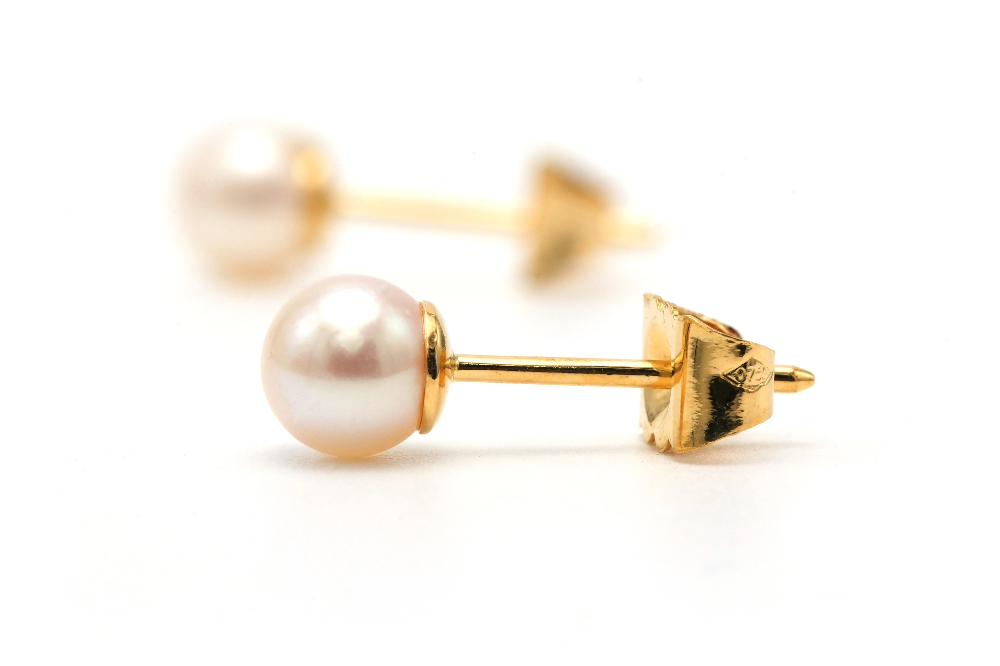 Boucles d'oreilles contemporaines en or jaune 18 carats serties de perles - - 3