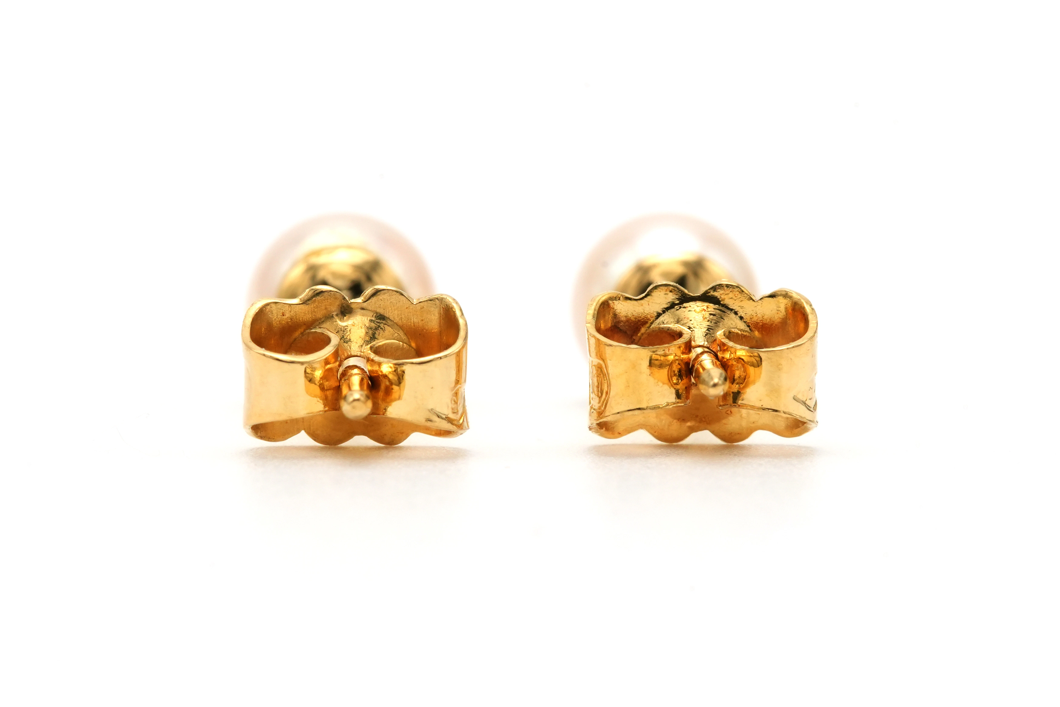 Boucles d'oreilles contemporaines en or jaune 18 carats serties de perles - - 4