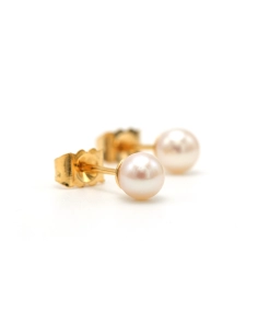 Boucles d'oreilles contemporaines en or jaune 18 carats serties de perles - - 6