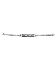 Bracelet Art Déco en or blanc 18 carats, perles et diamants "taille" brillant (+-0.538ct) - - 7