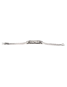 Bracelet Art Déco en or blanc 18 carats, perles et diamants "taille" brillant (+-0.538ct) - - 8