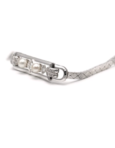Bracelet Art Déco en or blanc 18 carats, perles et diamants "taille" brillant (+-0.538ct) - - 3