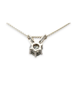 Pendentif Années 70 en or blanc 18 carats serti de diamants "taille" baguette et d'un diamant old cut - - 4