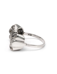 Bague Art Déco en argent 835 sertie de marcassites - - 7