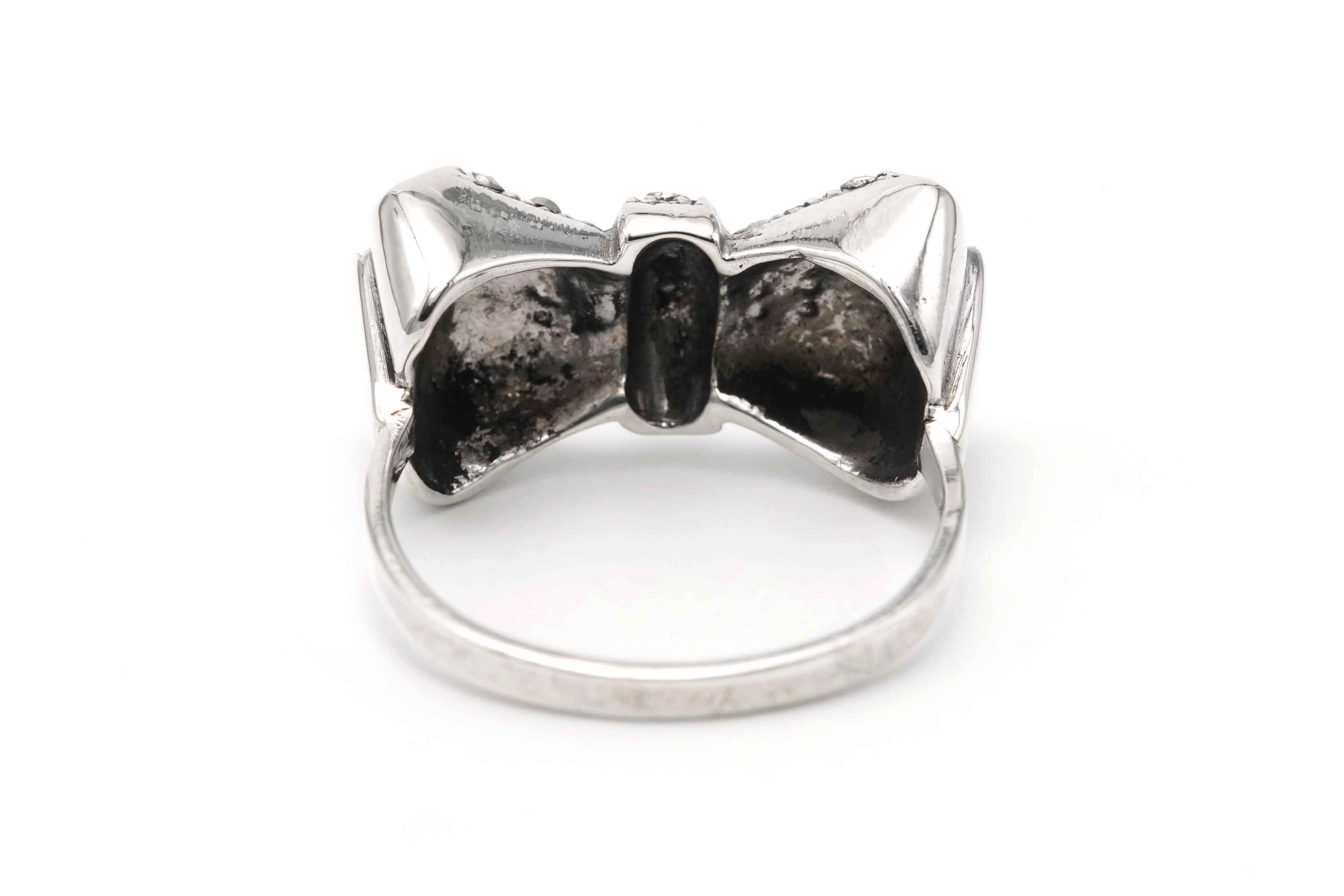 Bague Art Déco en argent 835 sertie de marcassites - - 4