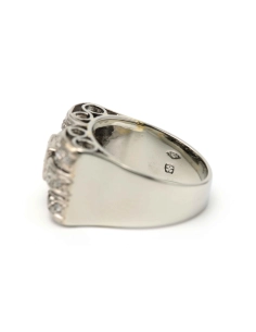 Bague Art Déco en or blanc 18 carats sertie de diamants "taille" rose et d'un diamant "taille" brillant (+-0,25ct) - - 7