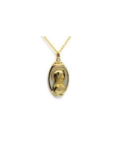 Pendentif contemporain en or jaune 18 carats serti de nacre - - 3