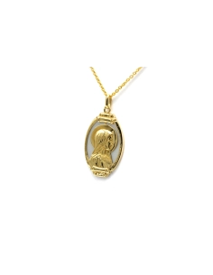 Pendentif contemporain en or jaune 18 carats serti de nacre - - 2
