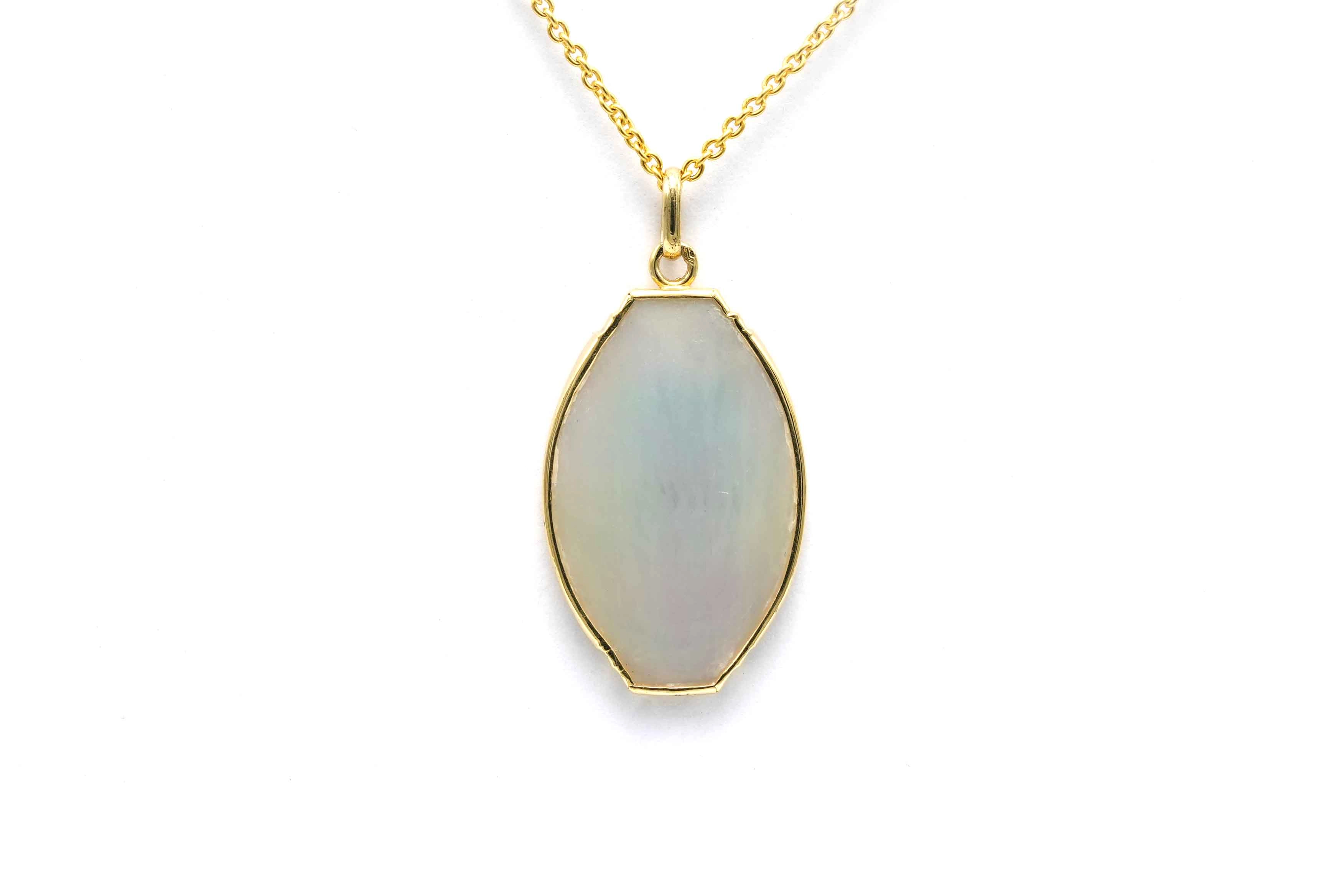 Pendentif contemporain en or jaune 18 carats serti de nacre - - 4