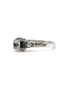 Bague Art Déco en argent 800 sertie de zirconiums - - 2