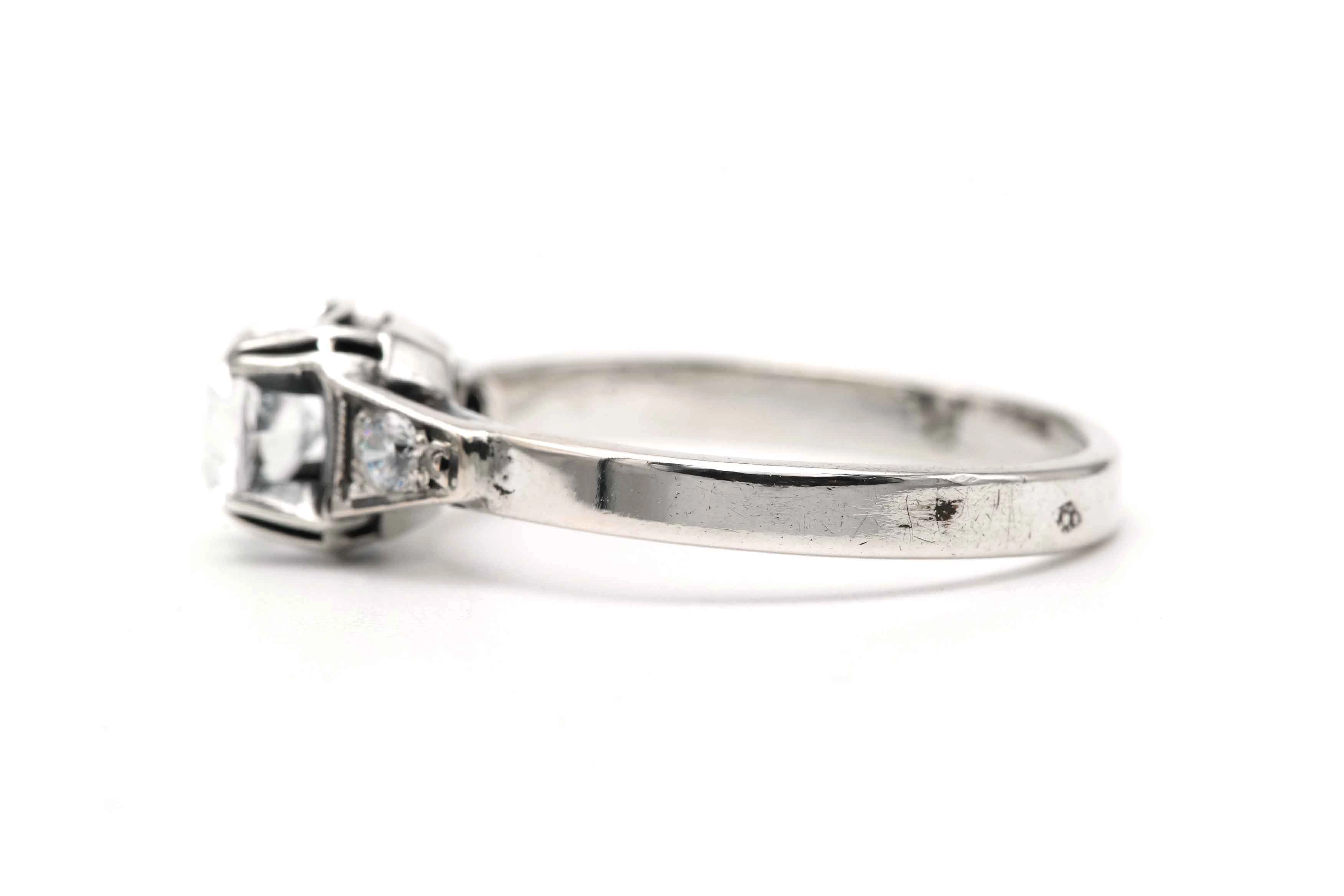 Bague Art Déco en argent 800 sertie de zirconiums - - 3