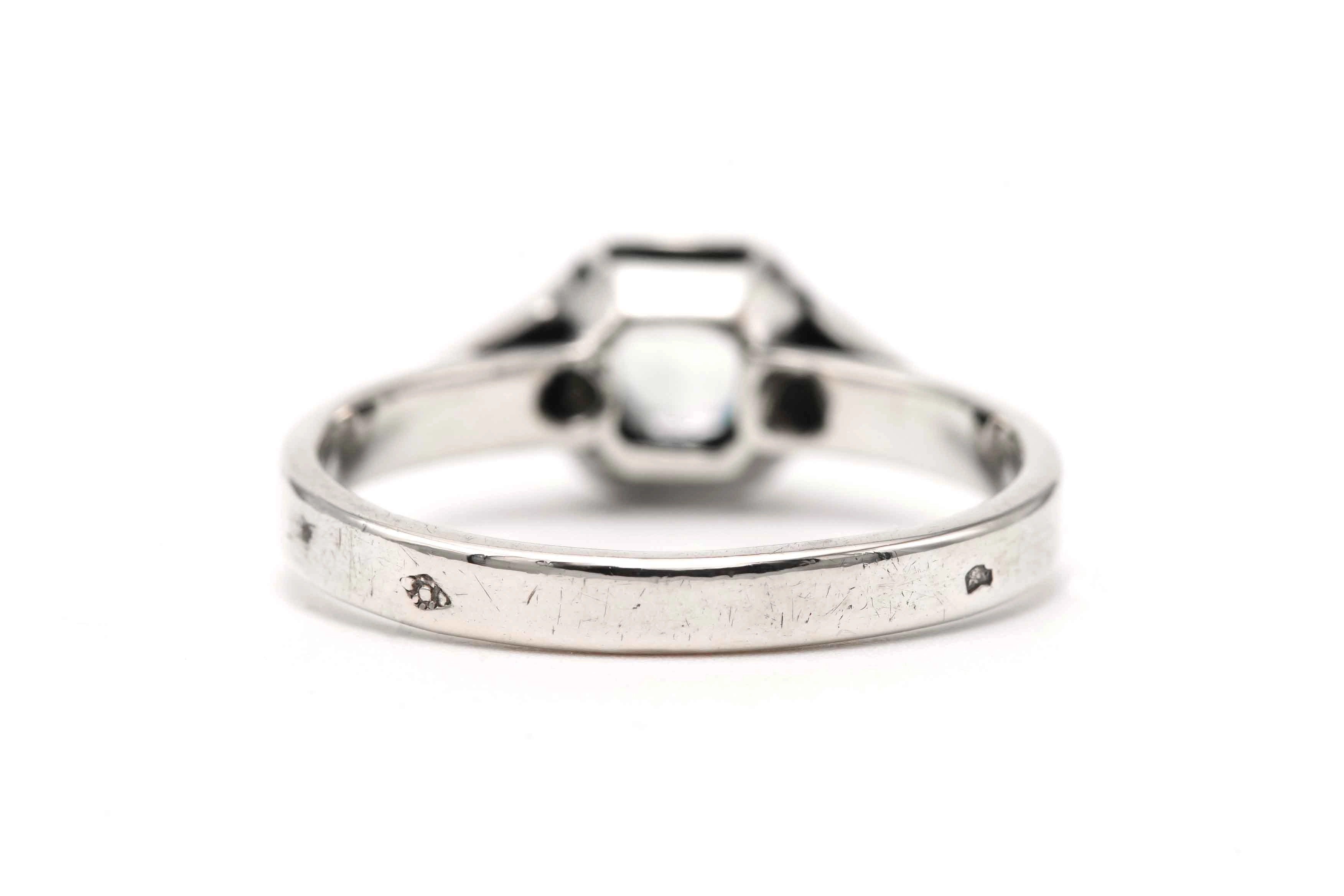 Bague Art Déco en argent 800 sertie de zirconiums - - 7