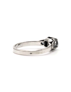Bague Art Déco en argent 800 sertie de zirconiums - - 5