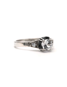 Bague Art Déco en argent 800 sertie de zirconiums - - 6