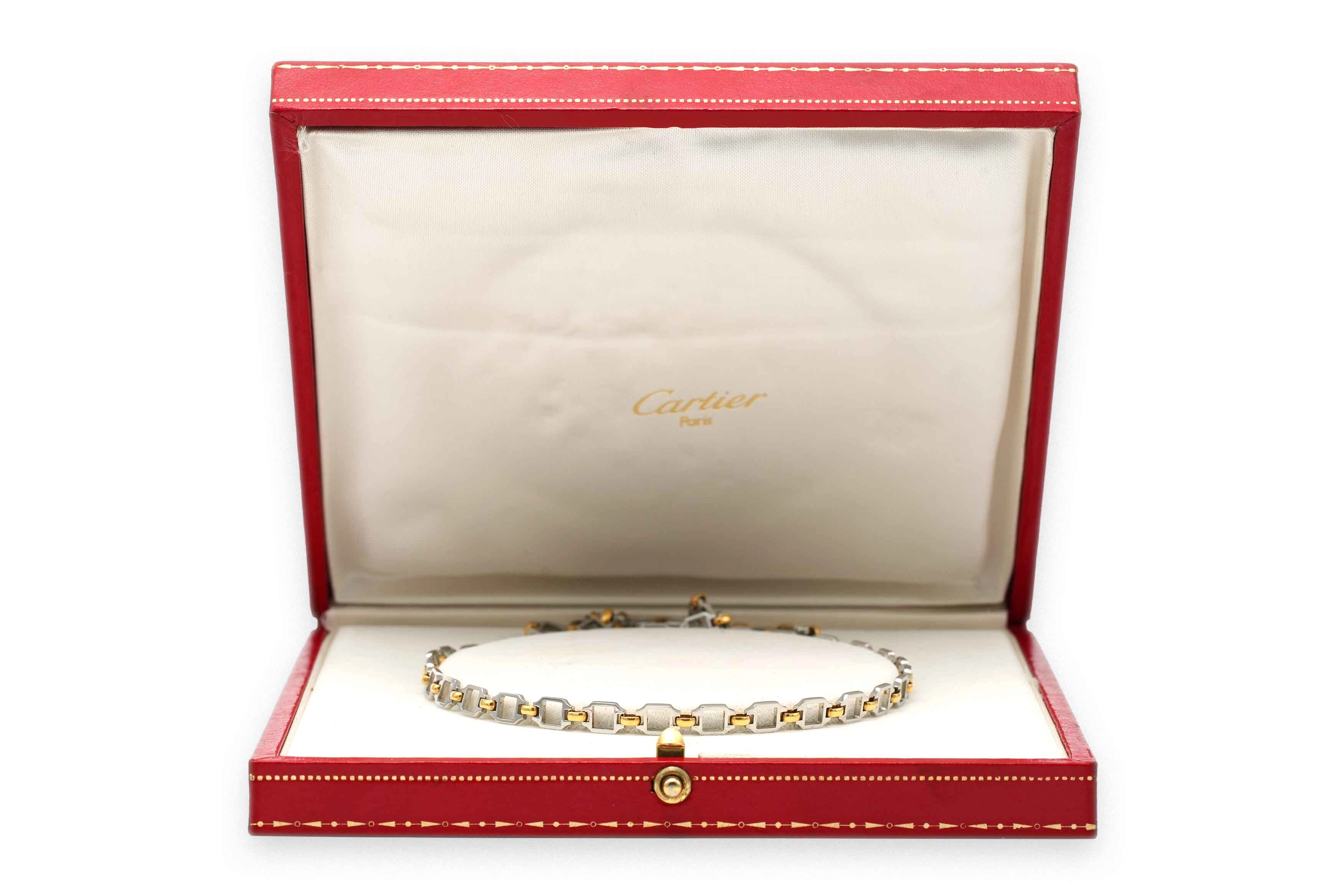 Collier Cartier Années 70 en acier et or jaune 18 carats