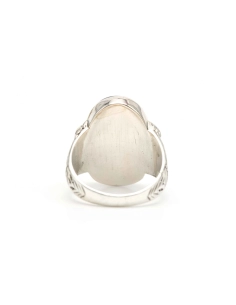 Bague contemporaine en argent 835 sertie d'une chrysocolle - - 4