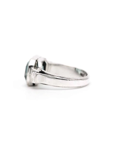 Bague Art Déco en argent 835 sertie d'une spinelle de synthèse