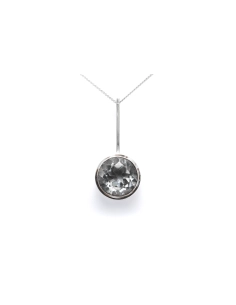 Pendentif Années 70 en argent 830 serti d'un cristal de roche