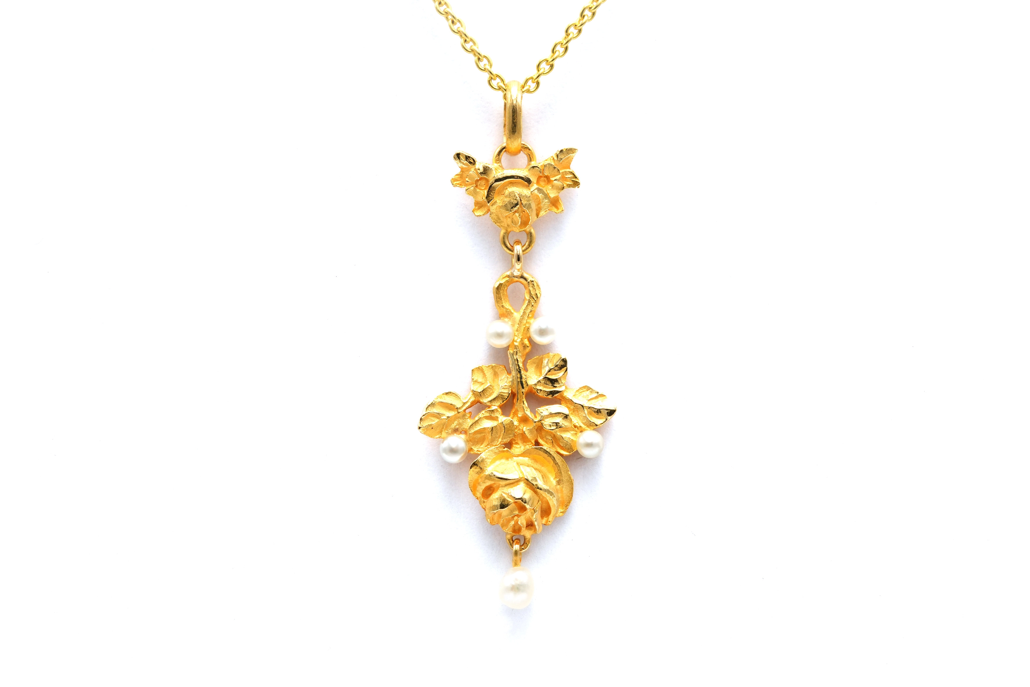 Pendentif Napoléon III en or jaune 18 carats serti de perles - - 1
