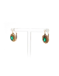 Boucles d'oreilles Napoléon III en or jaune 18 carats serties de perles et de cristal - - 2