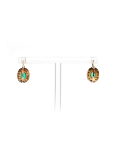 Boucles d'oreilles Napoléon III en or jaune 18 carats serties de perles et de cristal - - 4