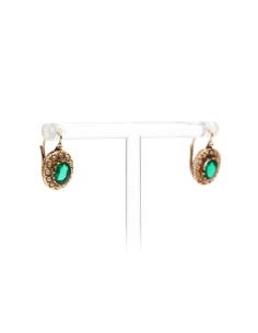Boucles d'oreilles Napoléon III en or jaune 18 carats serties de perles et de cristal - - 6