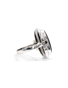 Bague Années 50 en argent 925 sertie d'un onyx - - 5
