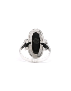 Bague Années 50 en argent 925 sertie d'un onyx