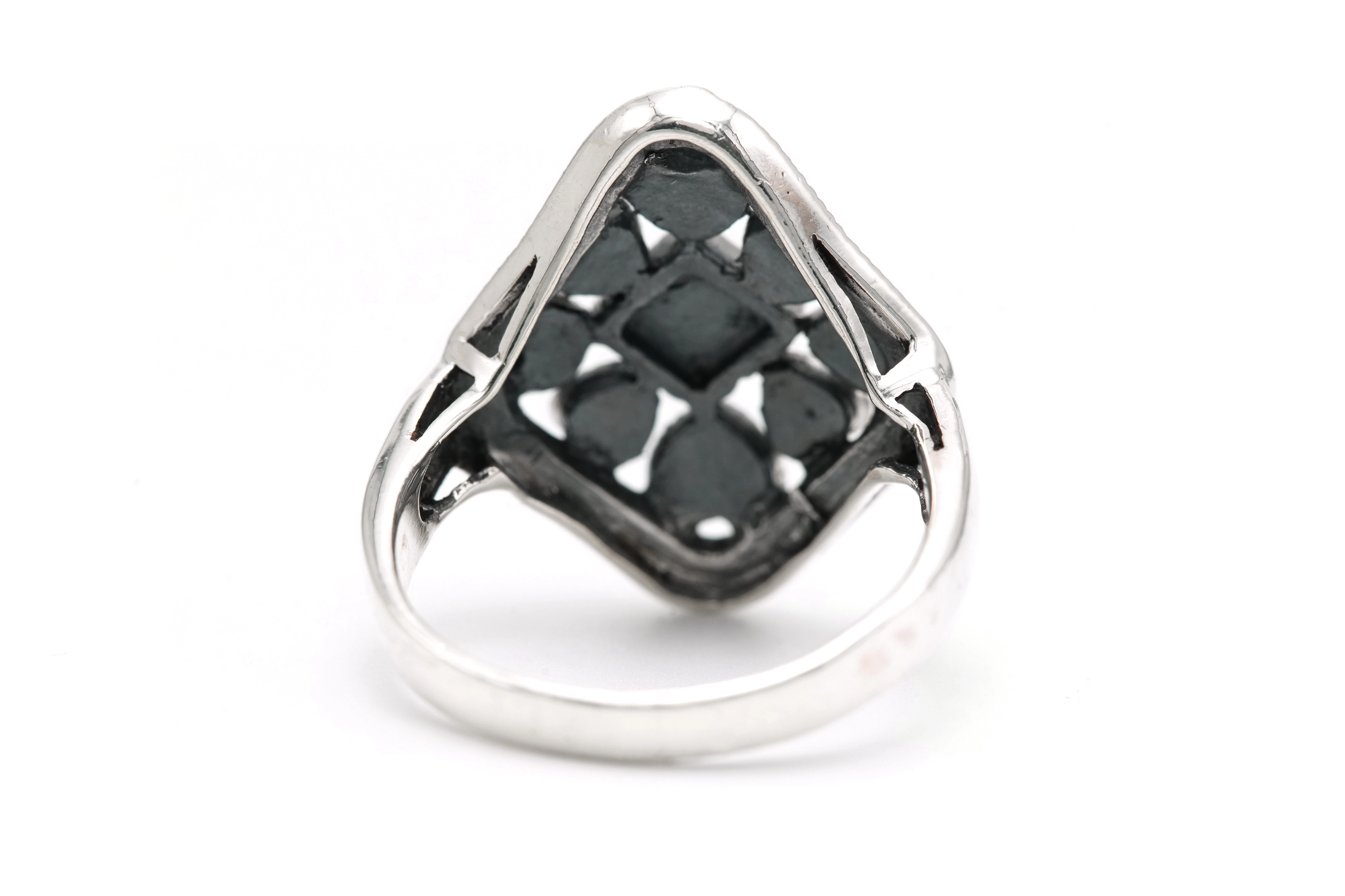 Bague contemporaine en argent 925 sertie de marcassites - - 4