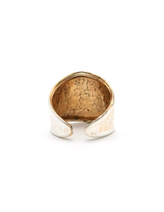 Bague Années 70 en argent sertie d'une perle