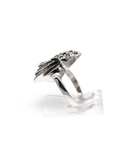 Bague Années 50 en argent sertie de marcassites - - 3