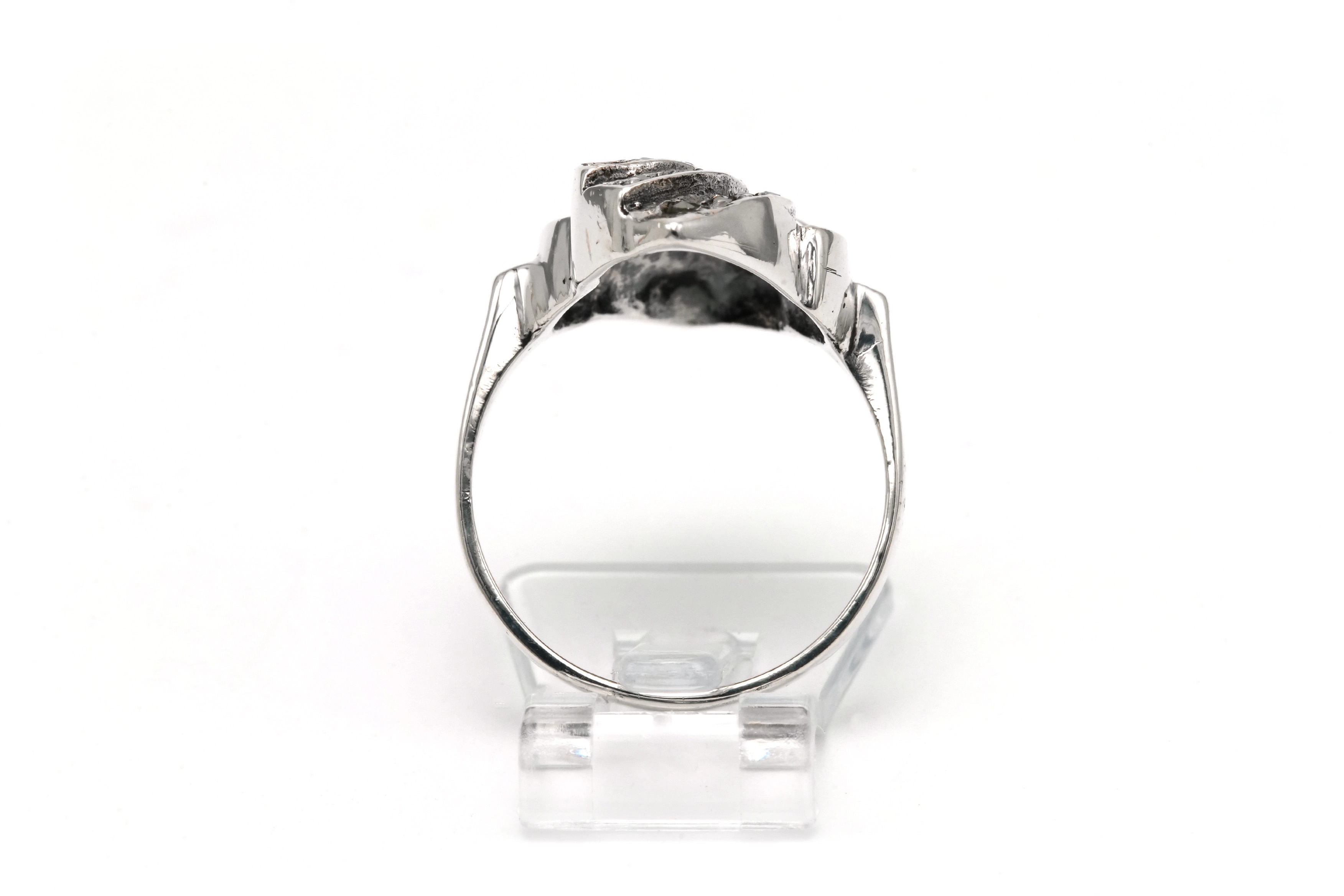 Bague Années 50 en argent sertie de marcassites - - 4