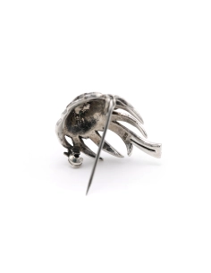 Broche Années 50 en argent sertie de marcassites - 3
