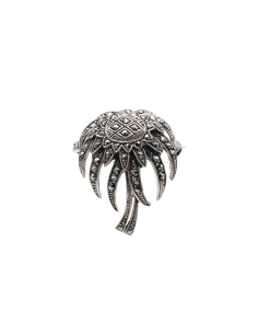 Broche Années 50 en argent sertie de marcassites - 4