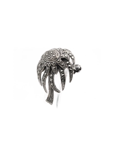 Broche Années 50 en argent sertie de marcassites - 5