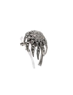 Broche Années 50 en argent sertie de marcassites - 6