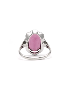 Bague Art Déco en argent sertie d'un saphir synthétique et de marcassites - 3