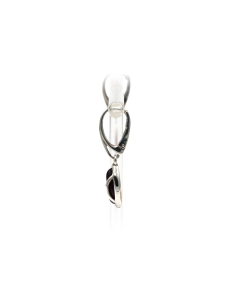 Boucles d'oreilles contemporaines en argent 925 serties d'ambre