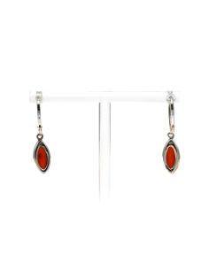 Boucles d'oreilles contemporaines en argent 925 serties d'ambre