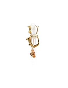 Boucles d'oreilles Art Déco en or jaune 18 carats serties de diamants "taille" rose - - 4