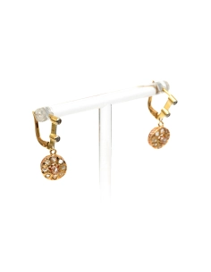 Boucles d'oreilles Art Déco en or jaune 18 carats serties de diamants "taille" rose - - 7